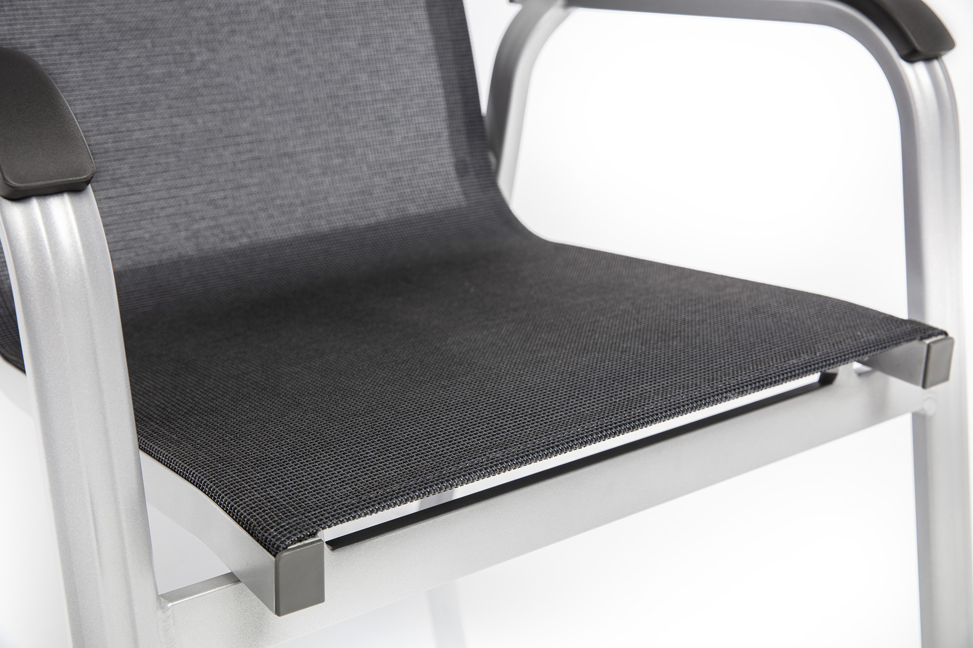 KETTLER BASIC+ PREMIUM Stapelsessel silber/ Lakritz