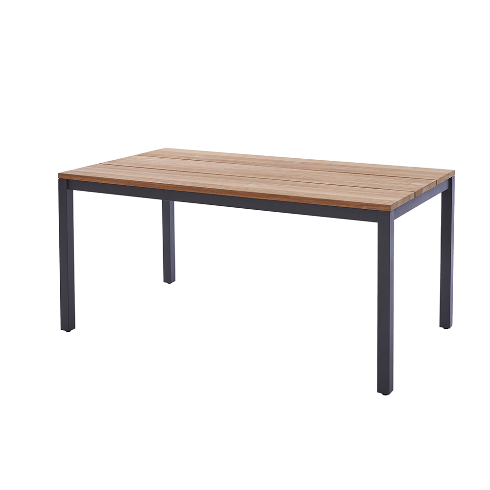 Diamond Garden Tisch Ravenna 210x100 cm Natur 3 Planken / Edelstahl Dunkelgrau / Recycled Teak Natur