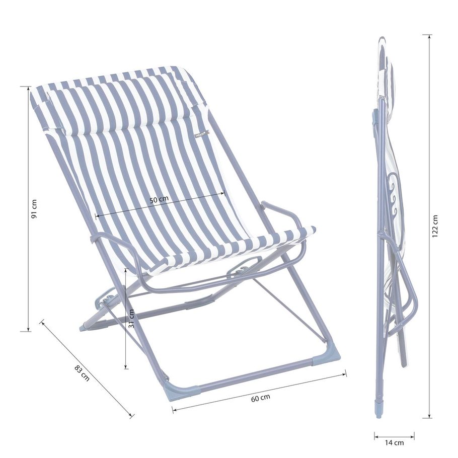 Lafuma Transaswing Liegestuhl Stahl/Airlon Indigo