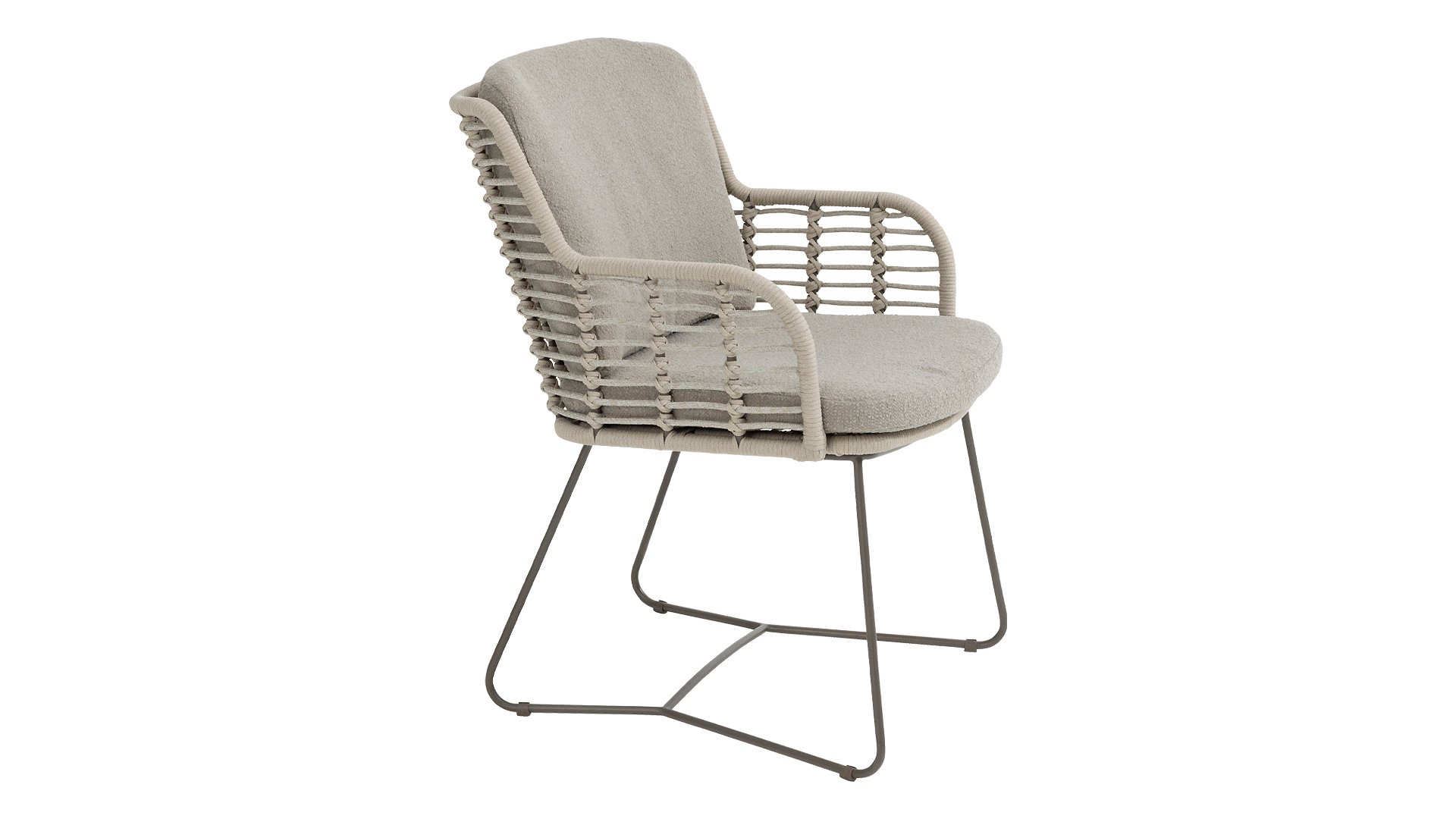 4 Seasons Outdoor Fabrice Dining Sessel mit 2 Kissen Terre/Grau