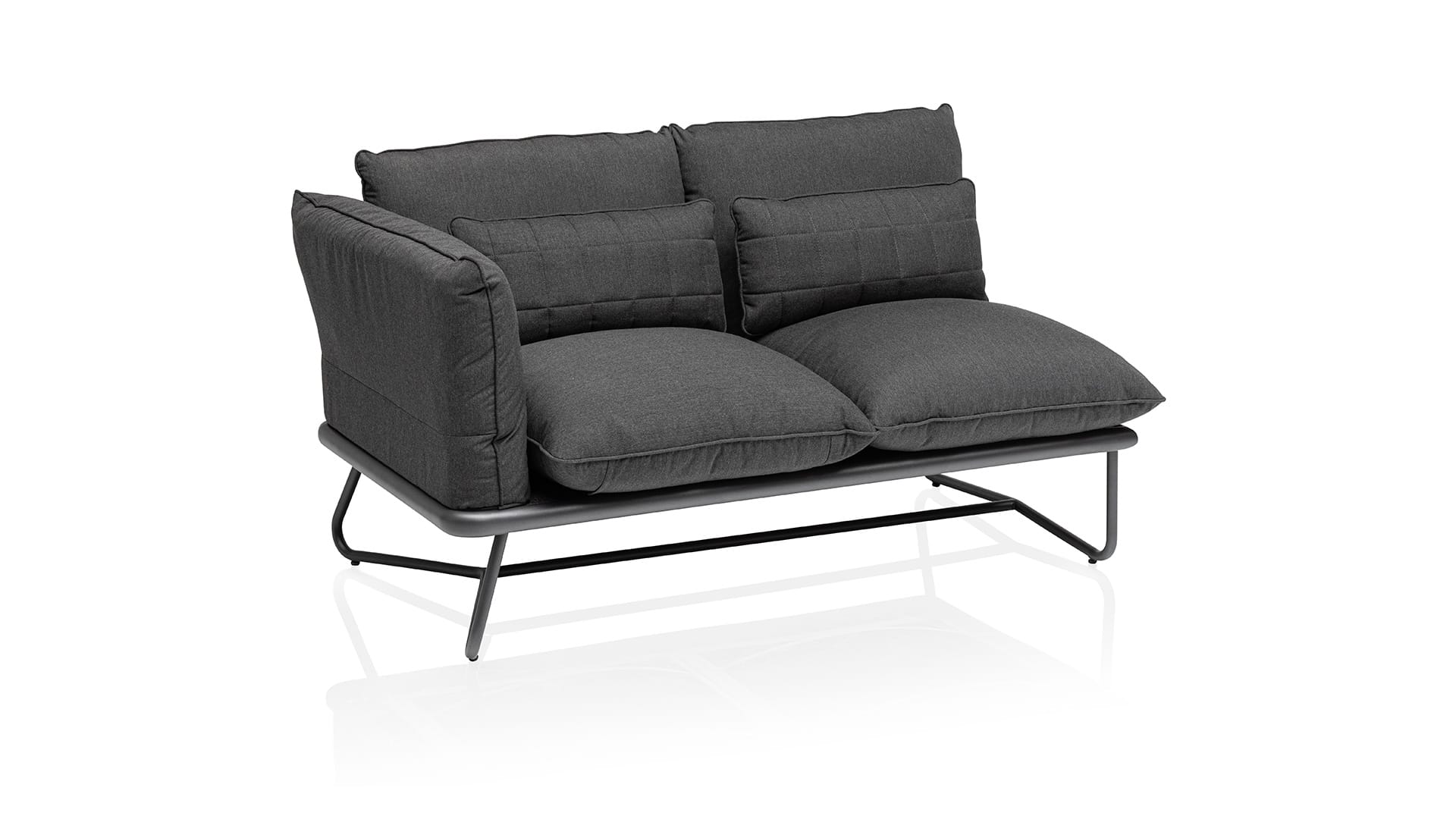 KETTLER GENTLE  Lounge Endteil 2-Sitzer links, anthrazit matt/ sooty, Aluminium/Outdoor-Stoff