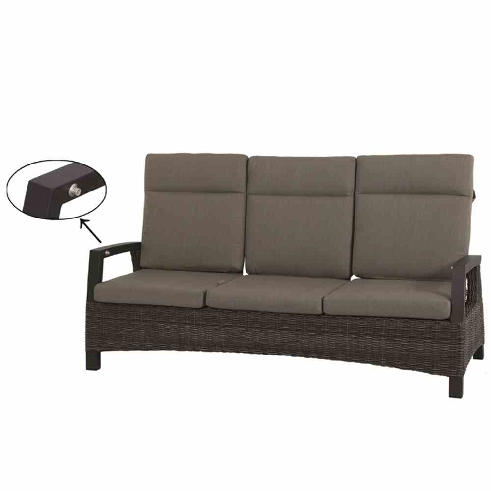 Siena Garden CORIDO LOUNGE 3er Sofa Aluminium/Geflecht charcoal grey