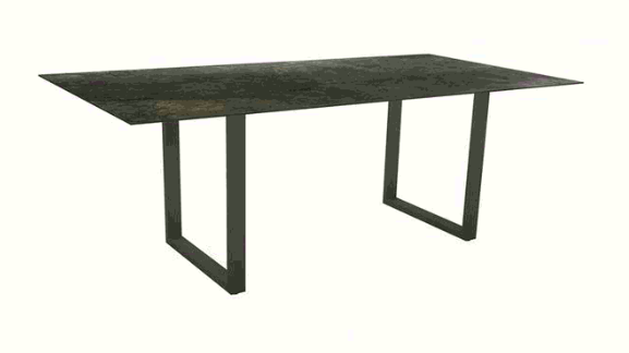 Stern New Holly Dining-Bank/Liege Set Alu schwarz/seindenschwarz 7-teilig