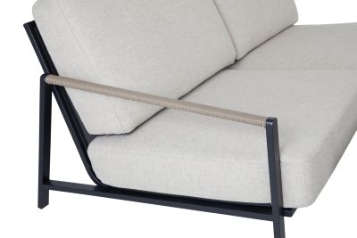 Brafab Lyra Sofa 2,5-Sitzer schwarz/sand mit Kissen