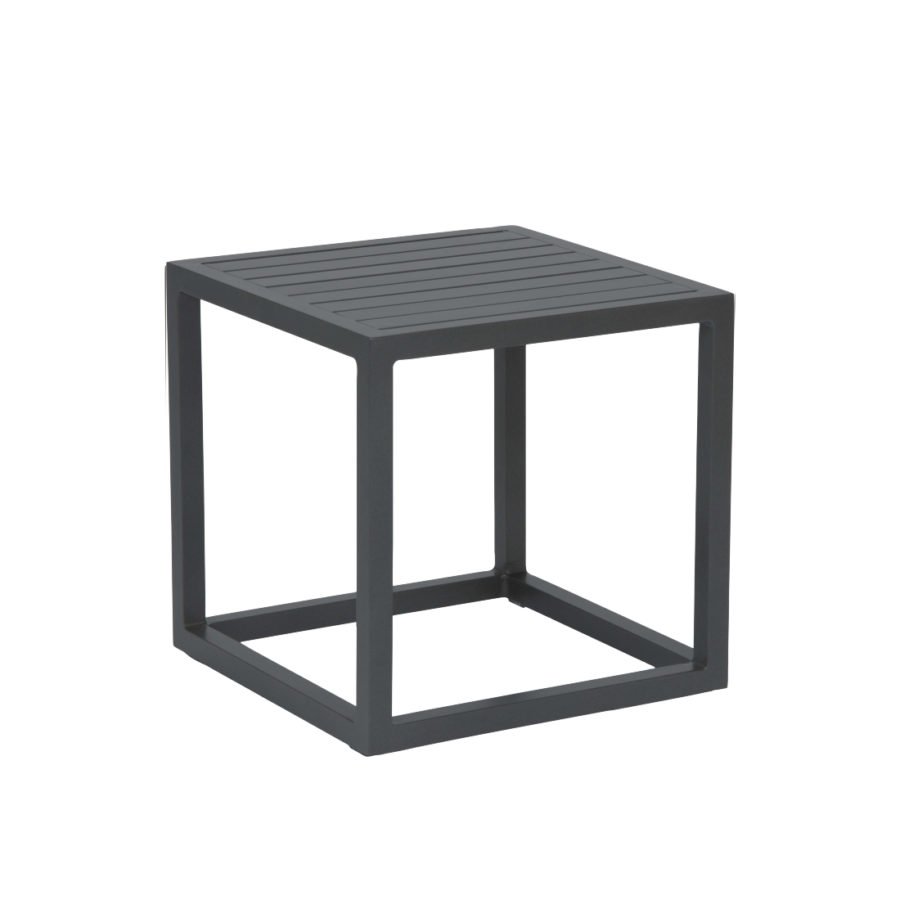 Stern ROBIN Beistelltisch 40x40cm Aluminium schwarz matt mit Aluminiumleisten