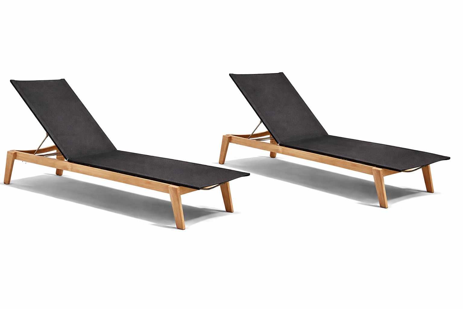 ARCO Lugano Sonnenliege Teakholz anthrazit PVC Sunbrella