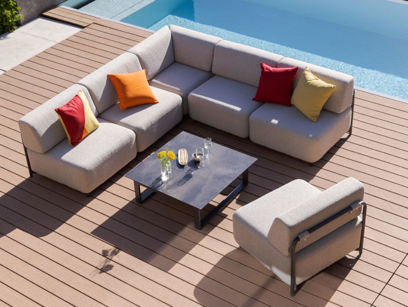 KETTLER Tribe Lounge Set anthrazit matt/Boucle 6-teilig