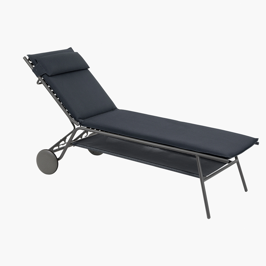 Lafuma MIAMI II hoch ESSENTIEL Sonnenliege BeComfort® Titane/Dark Grey