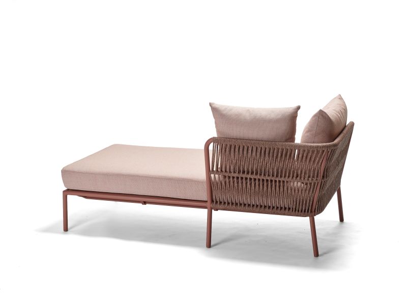 Stern Recamiere Romy Aluminium/Kordel Terra Armlehne links Kissenset 100% Polyacryl Lychee