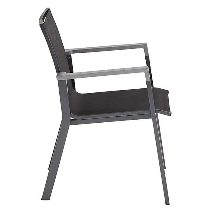 Kettler CUBIC HPL- Ausziehtisch 140/210x70 mit 6 Rasmus Stapelstuhl anthrazit