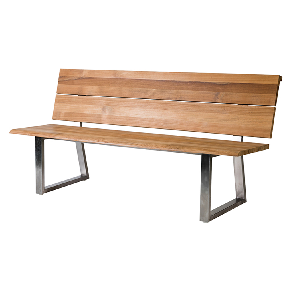 Diamond Garden Pisa Bank 180 cm / Edelstahl/Recycled Teak Natur