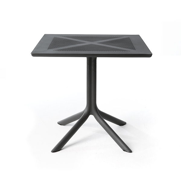 Grattoni Cannes Diningset Anthrazit/Braunmit Nardi Tisch 80 x 80 cm