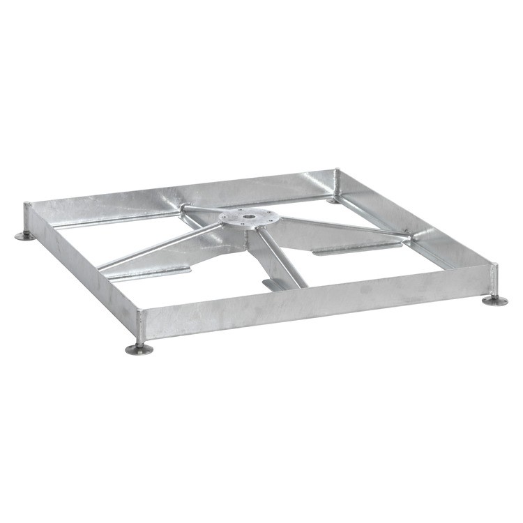 Glatz Sockelrahmen M4 120 kg (für 8 Platten 40×40×4 cm) 91×91×11.5 –15.5 cm Stahl verzinkt