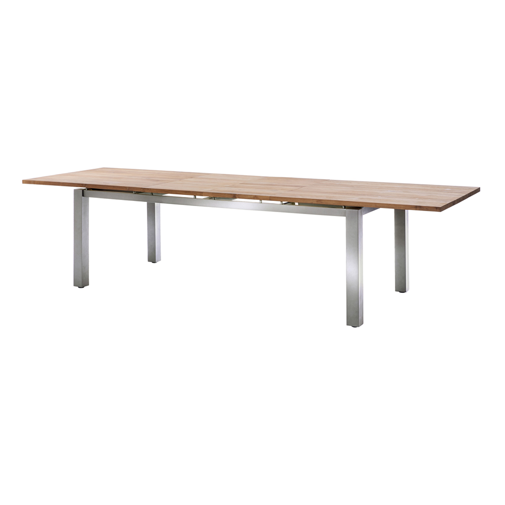 Diamond Garden Levanto Ausziehtisch 220–320×100 cm - 3 Planken / Edelstahl/Recycled Teak Natur
