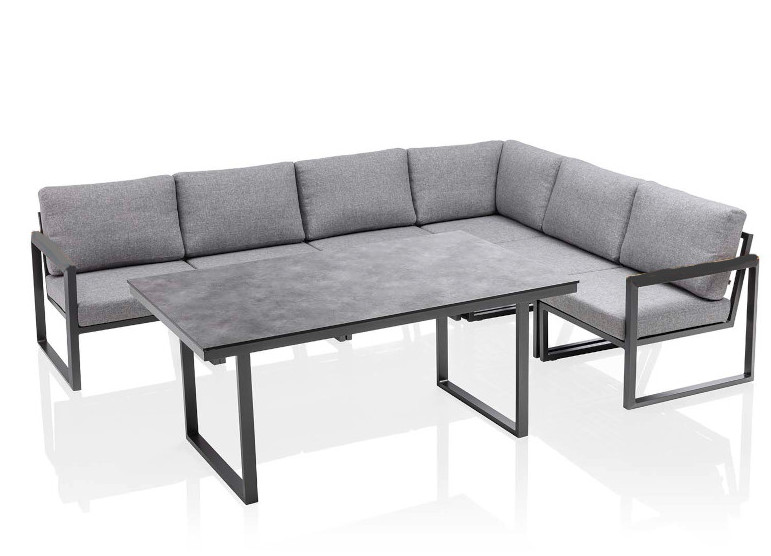 KETTLER OCEAN SKID MODULAR Set anthrazit mit Aluminium Armlehne mit Keramik Tischplatte