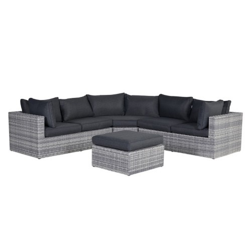 GARDEN Impressions Menorca Lounge Set 4-tlg cloudy grey L-shape/refl.black