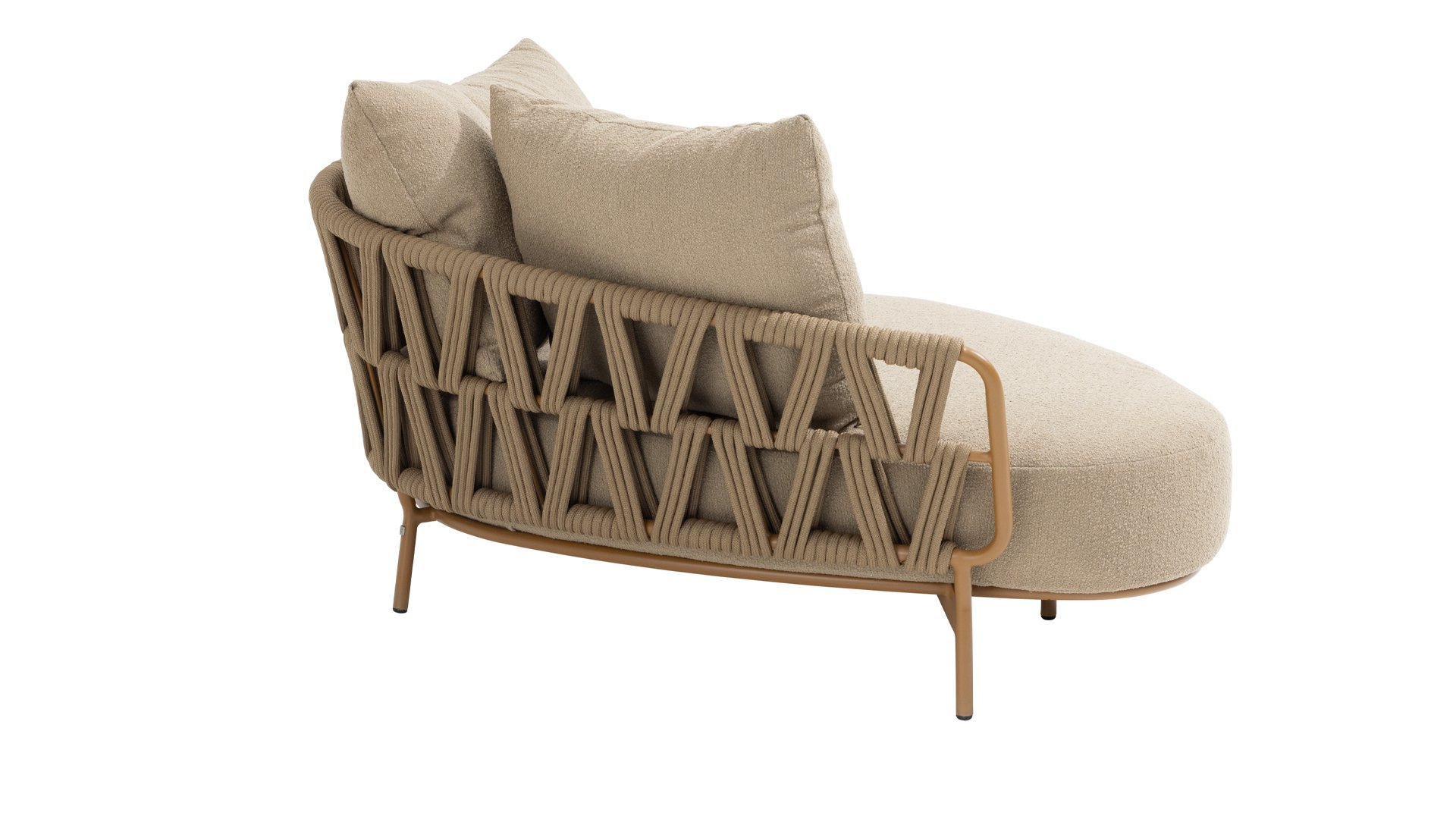 Seasons Outdoor Biarritz Chaise Lounge Armlehne rechts mit 2 Kissen Boucle Amber/Braun