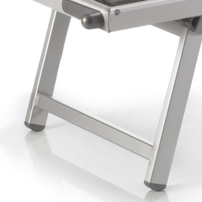 Original italienische Strandliege Rio mit Sonnendach schwarz orange