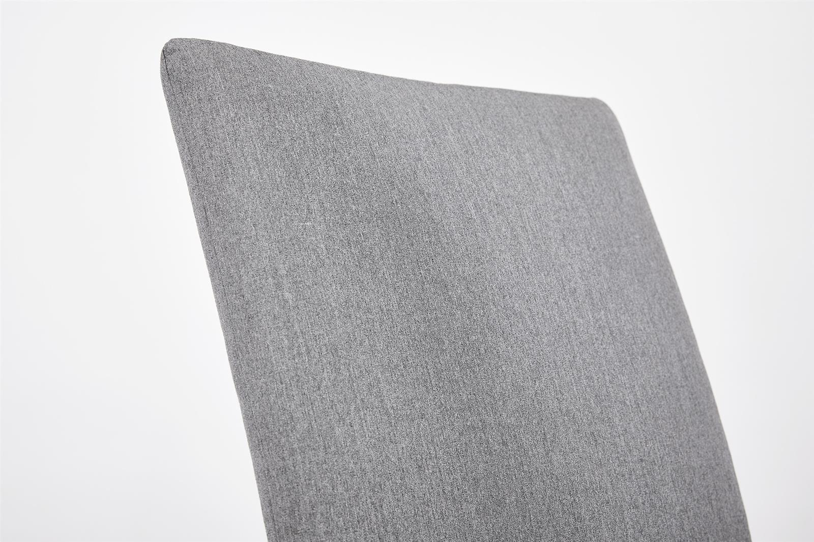 KETTLER RASMUS Stapelsessel mit hoher Rückenlehne, Armlehne Teak, silber/ flanelle, Aluminium/Outdoor-Stoff