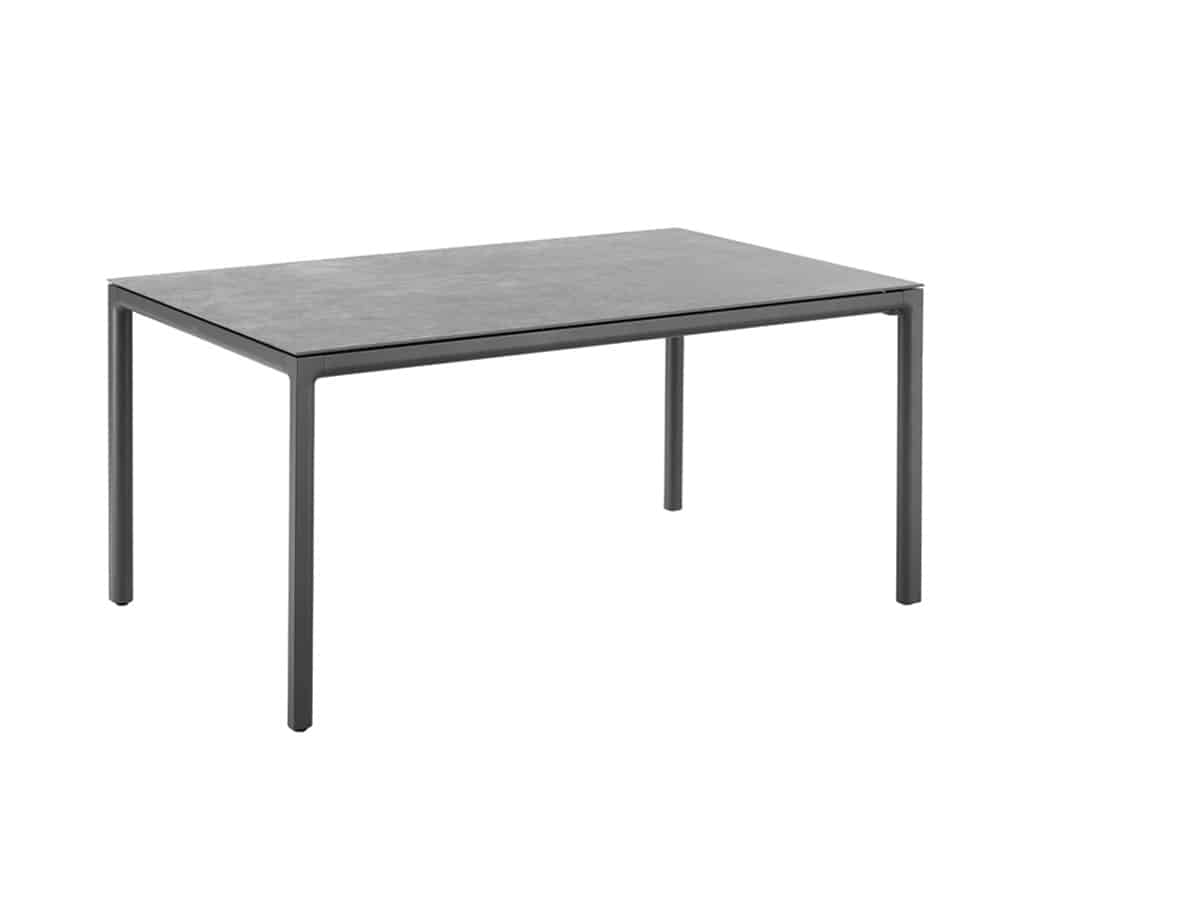 Solpuri SOFT Ausziehtisch 160 / 220 x 100 cm Alu anthrazit Keramik Standard - cement anthracite