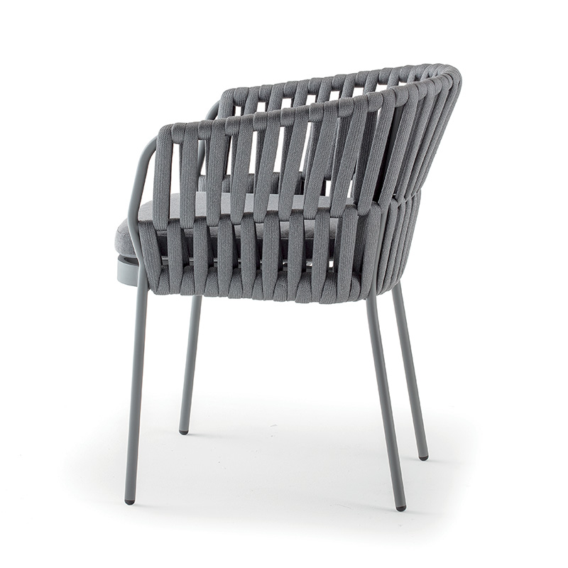 Grattoni Soho Stuhl mit Armlehnen Aluminium titan