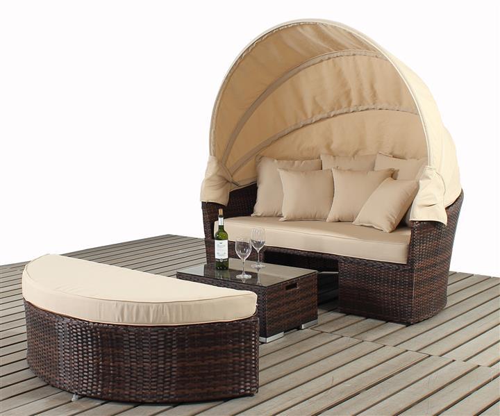 Dachbezug für Polyrattan Liegeinsel Somatra creme