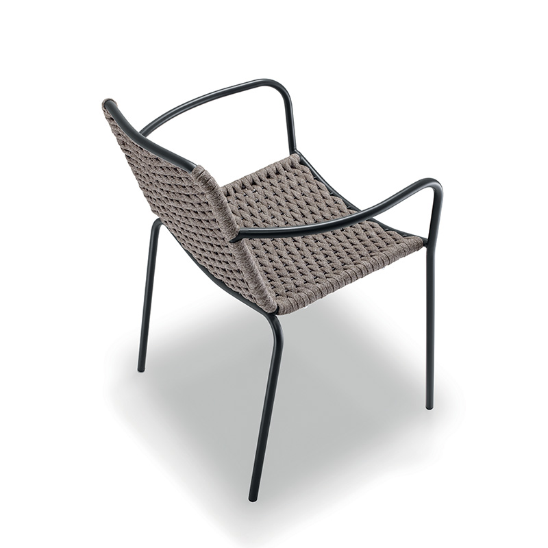 Grattoni Cannes Diningset Anthrazit/Braunmit Nardi Tisch 80 x 80 cm