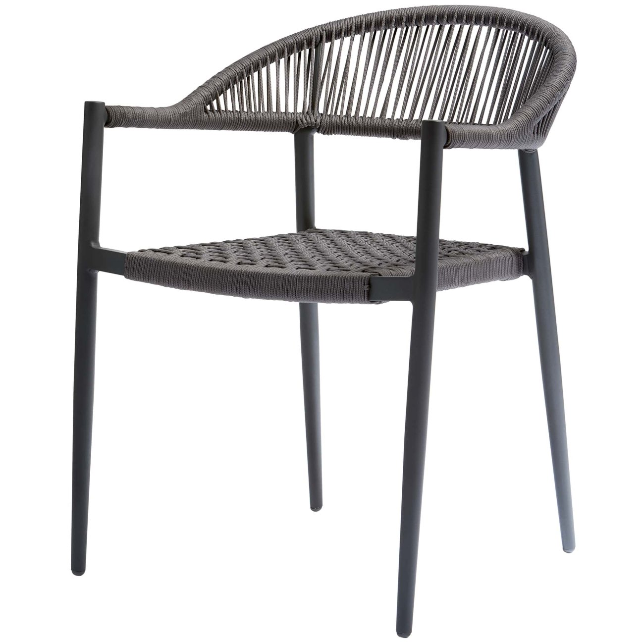 EXOTAN Yellow Dining Stuhl Rope/aluminium dunkelgrau stapelbar