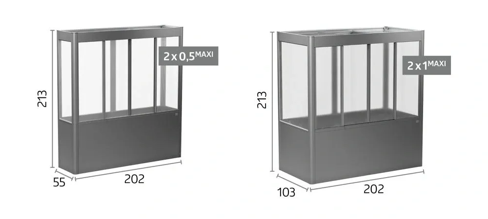 Biohort Gewächshaus Florentina 2 x 0.5 (202 x 55 x 214 cm) dunkelgrau-metallic