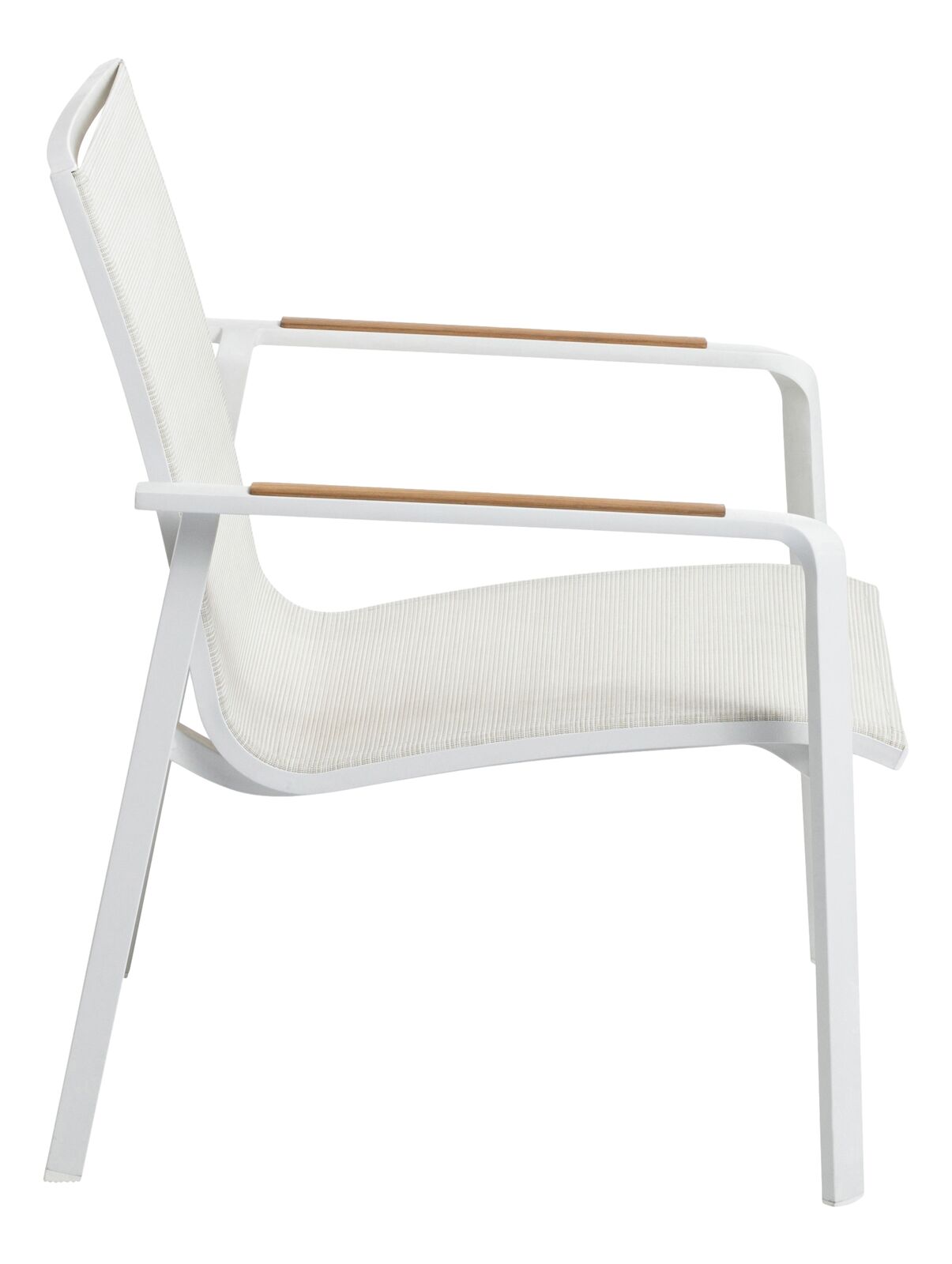 Kettler DIAMOND Loungesessel weiß matt/ beige/Teakholz