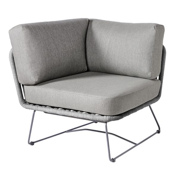 Diamond Garden Milos Modulgruppe Eckteil/Dark Grey/Rope-Dunkelgrau/Edelstahl