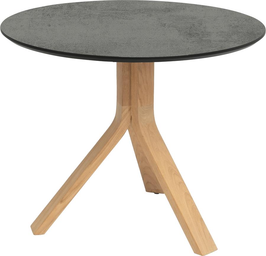 Stern Beistelltisch Freddie Ø 65 cm Teak Tischplatte Silverstar 2.0 Zement