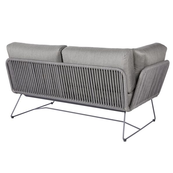 Diamond Garden Milos Modulgruppe lange Ecke links/Dark Grey/Rope-Dunkelgrau/Edelstahl