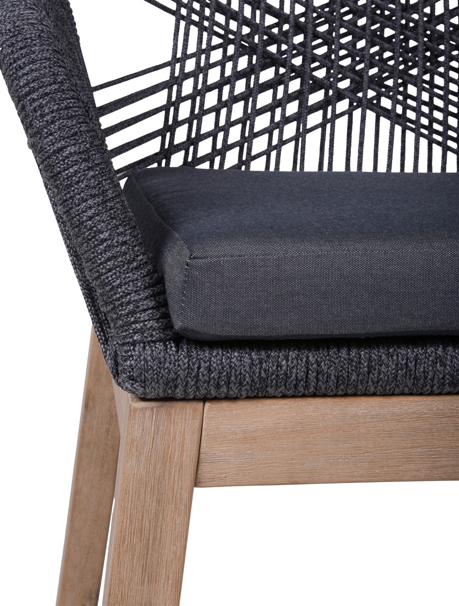 Parma Dining Set Akazie anthrazit / brushed wash 5-teilig