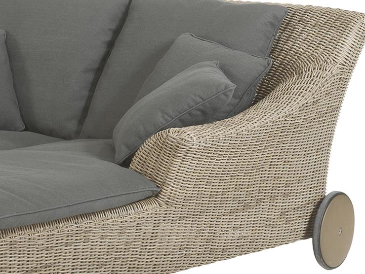 4Seasons Outdoor Valentine Doppelliege Gartenliege Sunbed Pure