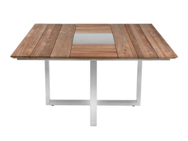 Zebra Quadux Tisch 140x140 cm Aluminium/Teak